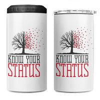 HIV Awareness Month 4 in 1 Can Cooler Tumbler Know Your Status Prevention Support Gift - Wonder Print Shop