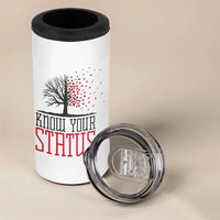 HIV Awareness Month 4 in 1 Can Cooler Tumbler Know Your Status Prevention Support Gift - Wonder Print Shop