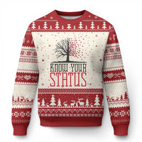 HIV Awareness Month Ugly Christmas Sweater Know Your Status Prevention Support Gift - Wonder Print Shop