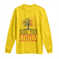 HIV Awareness Month Long Sleeve Shirt Know Your Status Prevention Support Gift - Wonder Print Shop