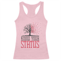 HIV Awareness Month Racerback Tank Top Know Your Status Prevention Support Gift - Wonder Print Shop