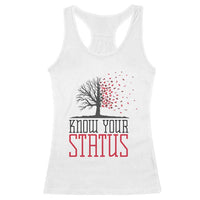 HIV Awareness Month Racerback Tank Top Know Your Status Prevention Support Gift - Wonder Print Shop