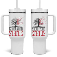 HIV Awareness Month Tumbler With Handle Know Your Status Prevention Support Gift - Wonder Print Shop