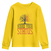 HIV Awareness Month Youth Sweatshirt Know Your Status Prevention Support Gift - Wonder Print Shop