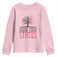 HIV Awareness Month Youth Sweatshirt Know Your Status Prevention Support Gift - Wonder Print Shop