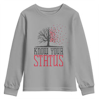 HIV Awareness Month Youth Sweatshirt Know Your Status Prevention Support Gift - Wonder Print Shop