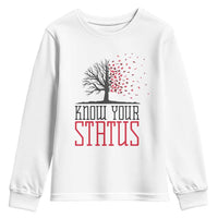 HIV Awareness Month Youth Sweatshirt Know Your Status Prevention Support Gift - Wonder Print Shop