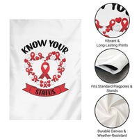 Know Your Status Red Ribbon HIV AIDS Awareness Support Month Gift Garden Flag - Wonder Print Shop