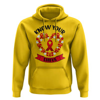 Know Your Status Red Ribbon HIV AIDS Awareness Support Month Gift Hoodie - Wonder Print Shop