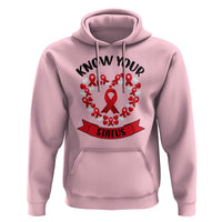 Know Your Status Red Ribbon HIV AIDS Awareness Support Month Gift Hoodie - Wonder Print Shop