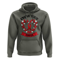 Know Your Status Red Ribbon HIV AIDS Awareness Support Month Gift Hoodie - Wonder Print Shop