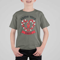 Know Your Status Red Ribbon HIV AIDS Awareness Support Month Gift T Shirt For Kid - Wonder Print Shop