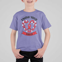 Know Your Status Red Ribbon HIV AIDS Awareness Support Month Gift T Shirt For Kid - Wonder Print Shop