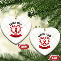 Know Your Status Red Ribbon HIV AIDS Awareness Support Month Gift Ceramic Ornament - Wonder Print Shop