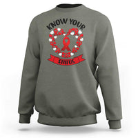 Know Your Status Red Ribbon HIV AIDS Awareness Support Month Gift Sweatshirt - Wonder Print Shop