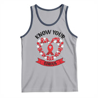 Know Your Status Red Ribbon HIV AIDS Awareness Support Month Gift Tank Top - Wonder Print Shop