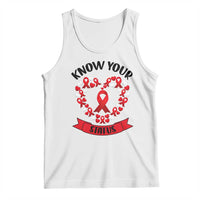 Know Your Status Red Ribbon HIV AIDS Awareness Support Month Gift Tank Top - Wonder Print Shop