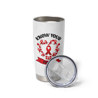 Know Your Status Red Ribbon HIV AIDS Awareness Support Month Gift Tumbler Cup - Wonder Print Shop