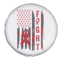 Fight For A Cure HIV AIDS Awareness Spare Tire Cover Patriotic Red Ribbon Gift - Wonder Print Shop