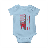 Fight For A Cure HIV AIDS Awareness Baby Onesie Patriotic Red Ribbon Gift - Wonder Print Shop