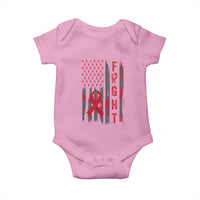 Fight For A Cure HIV AIDS Awareness Baby Onesie Patriotic Red Ribbon Gift - Wonder Print Shop