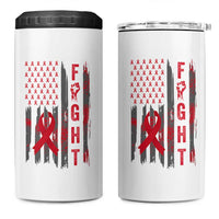 Fight For A Cure HIV AIDS Awareness 4 in 1 Can Cooler Tumbler Patriotic Red Ribbon Gift - Wonder Print Shop