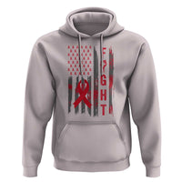Fight For A Cure HIV AIDS Awareness Hoodie Patriotic Red Ribbon Gift - Wonder Print Shop