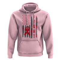 Fight For A Cure HIV AIDS Awareness Hoodie Patriotic Red Ribbon Gift - Wonder Print Shop
