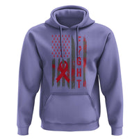 Fight For A Cure HIV AIDS Awareness Hoodie Patriotic Red Ribbon Gift - Wonder Print Shop