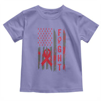 Fight For A Cure HIV AIDS Awareness Toddler T Shirt Patriotic Red Ribbon Gift - Wonder Print Shop