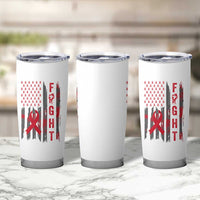 Fight For A Cure HIV AIDS Awareness Tumbler Cup Patriotic Red Ribbon Gift - Wonder Print Shop