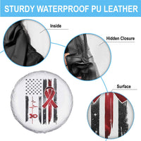World AIDS Day Spare Tire Cover American Flag Red Ribbon Gift - Wonder Print Shop