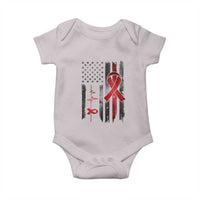 World AIDS Day Baby Onesie American Flag Red Ribbon Gift - Wonder Print Shop