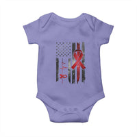 World AIDS Day Baby Onesie American Flag Red Ribbon Gift - Wonder Print Shop