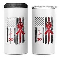 World AIDS Day 4 in 1 Can Cooler Tumbler American Flag Red Ribbon Gift - Wonder Print Shop