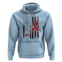 World AIDS Day Hoodie American Flag Red Ribbon Gift - Wonder Print Shop