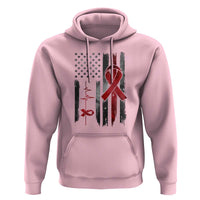World AIDS Day Hoodie American Flag Red Ribbon Gift - Wonder Print Shop