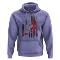World AIDS Day Hoodie American Flag Red Ribbon Gift - Wonder Print Shop