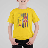 World AIDS Day T Shirt For Kid American Flag Red Ribbon Gift - Wonder Print Shop