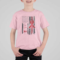 World AIDS Day T Shirt For Kid American Flag Red Ribbon Gift - Wonder Print Shop