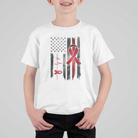 World AIDS Day T Shirt For Kid American Flag Red Ribbon Gift - Wonder Print Shop