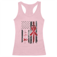 World AIDS Day Racerback Tank Top American Flag Red Ribbon Gift - Wonder Print Shop