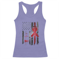 World AIDS Day Racerback Tank Top American Flag Red Ribbon Gift - Wonder Print Shop