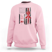 World AIDS Day Sweatshirt American Flag Red Ribbon Gift - Wonder Print Shop