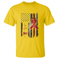 World AIDS Day T Shirt American Flag Red Ribbon Gift - Wonder Print Shop
