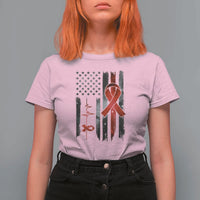 World AIDS Day T Shirt For Women American Flag Red Ribbon Gift - Wonder Print Shop
