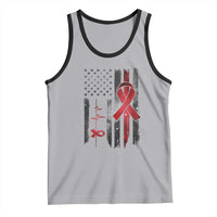 World AIDS Day Tank Top American Flag Red Ribbon Gift - Wonder Print Shop