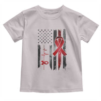 World AIDS Day Toddler T Shirt American Flag Red Ribbon Gift - Wonder Print Shop