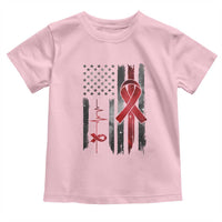 World AIDS Day Toddler T Shirt American Flag Red Ribbon Gift - Wonder Print Shop