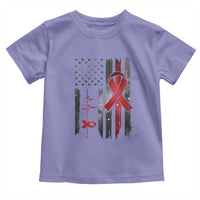 World AIDS Day Toddler T Shirt American Flag Red Ribbon Gift - Wonder Print Shop